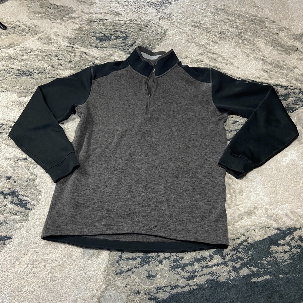 Nike Golf Tour Performance Dri Fit Jacket Mens M Gray Black Quarter Zip Pullover